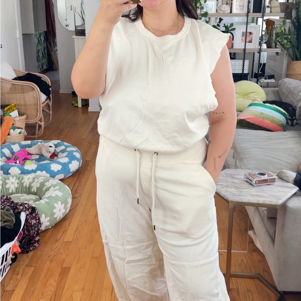 Free people open back jumpsuit